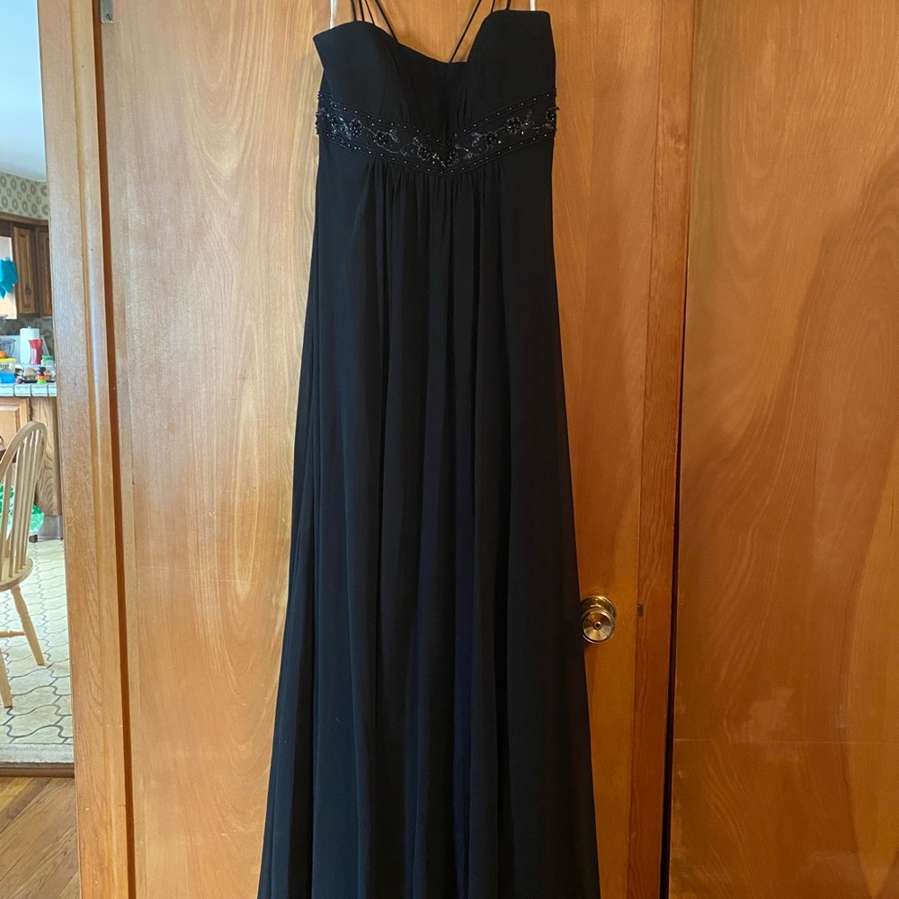 Davids bridal black dress